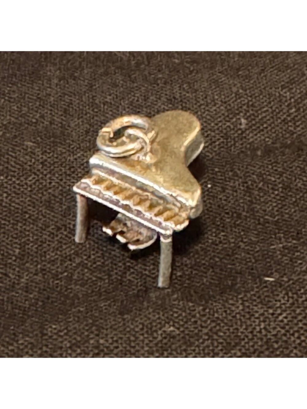Sterling Silver 925 Grand Piano Three Dimensional Detailed Charm 0.5" Length